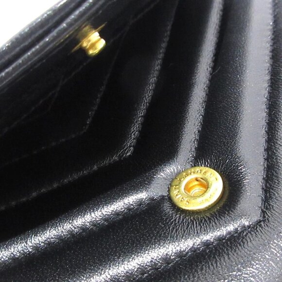 SAINT LAURENT PARIS Cassandra Matelasse Large Flap Wallet Black 751-050325 - Picture 8 of 13